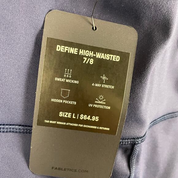 Fabletics Women's Large Blue Polyester Elastane Define High-Waisted 7/8 - Picture 3 of 10